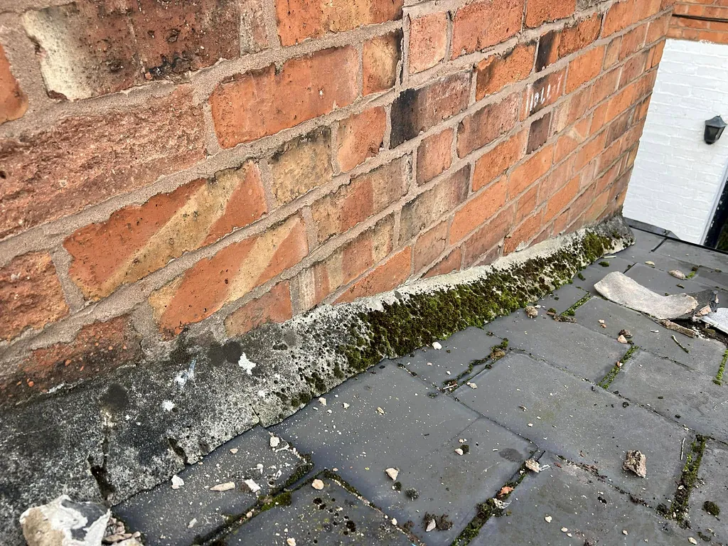 Lead flashing on a slate roof, another photo from the job
