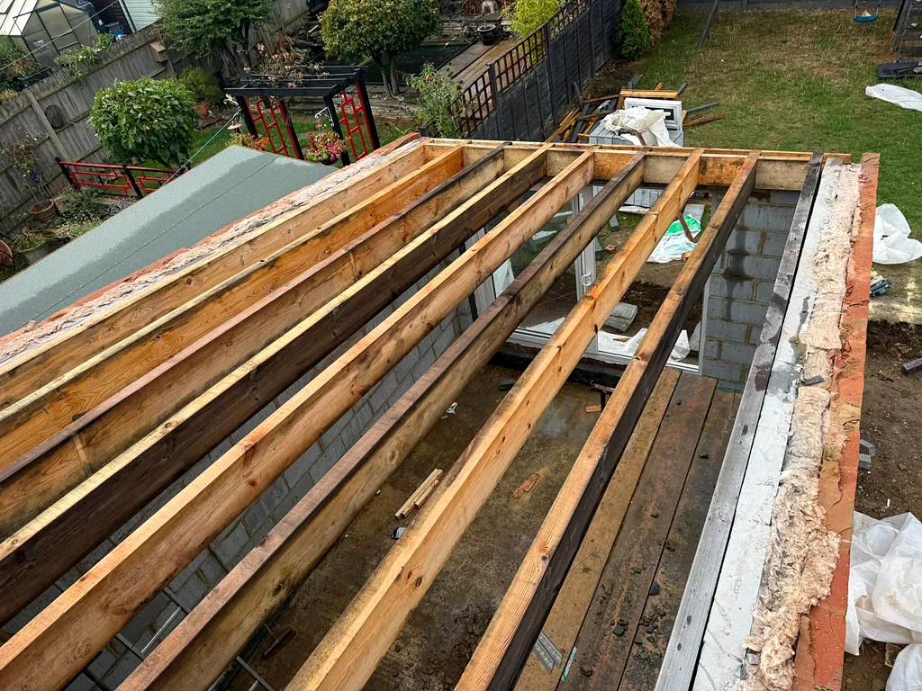 Joists on a rear extension